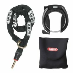 Abus Ringlås 5955 Pro Shield M/kæde Og Taske X-PLUS 5955 NR BK+ 6KS/85 + ST 5950 X-PLUS