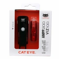 Cateye Lygtesæt AMPP200/ViZ100 USB Opl. 200/100 Lumen