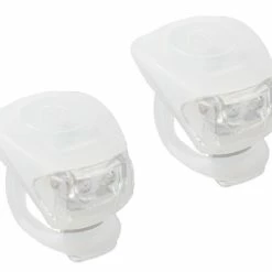 Hvid M-wave LED Cykellygtesæt