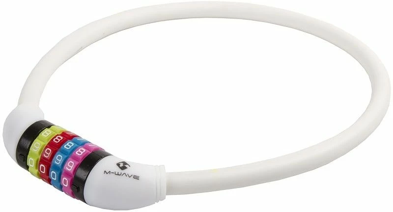 M-Wave DS 12.6,5 Cykellås Med Kode, Hvid 1 M-Wave DS 12.6,5 Cykellås Med Kode, Hvid