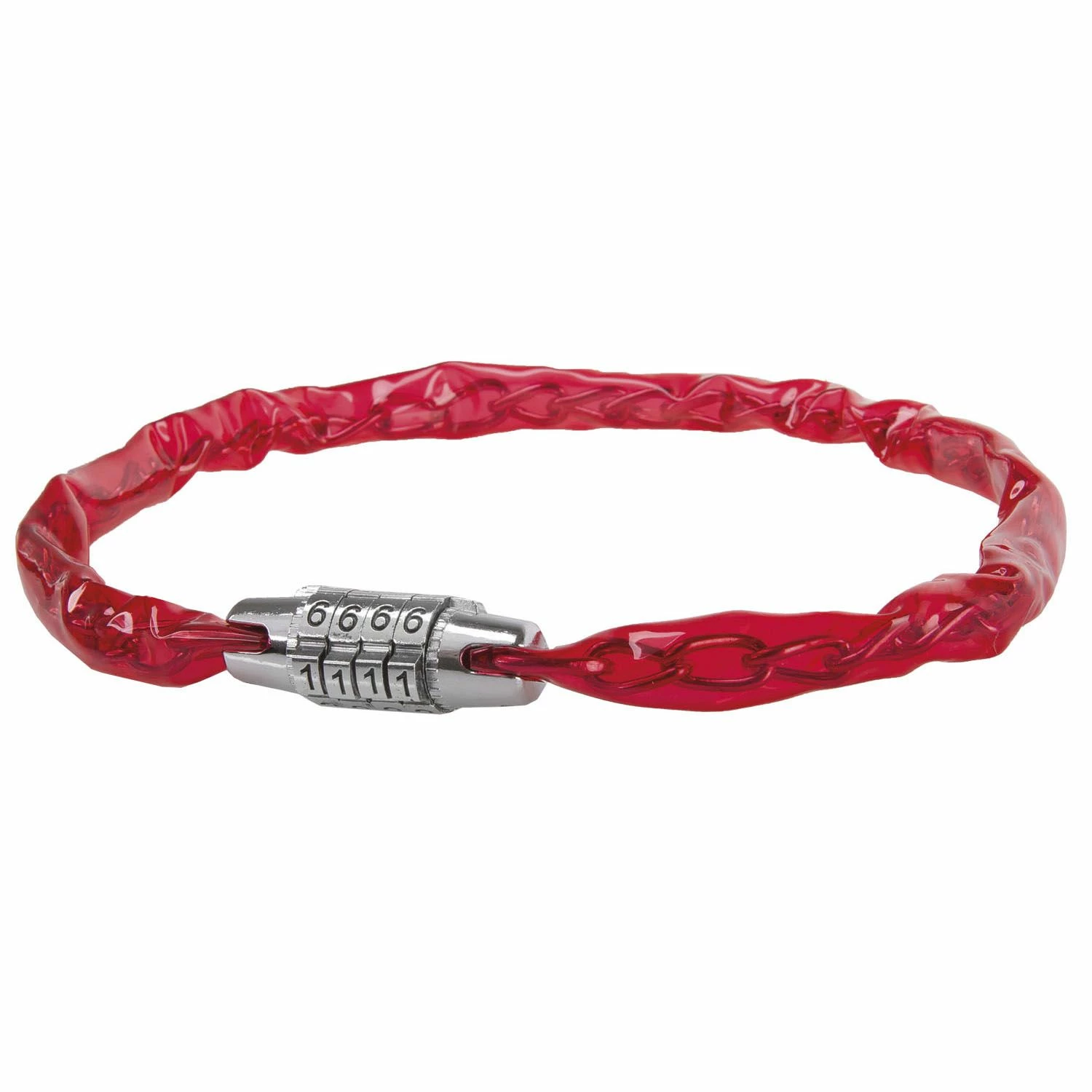 ECykelhjelm.dk Messingschlager Kædelås M. Kode Rød 1 ECykelhjelm.dk Messingschlager Kædelås M. Kode Rød